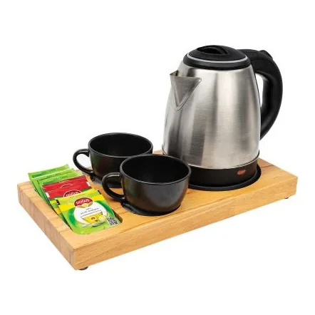 Ahşap Sunum Tepsisi Mini Model Otel Kettle Seti