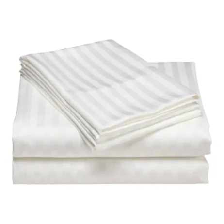 Çift Kişilik 83 Tel Saten Çizgili Otel Çarşafı 240×280 cm