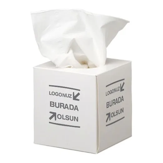 Logo Baskılı Küp Kutu Mendil