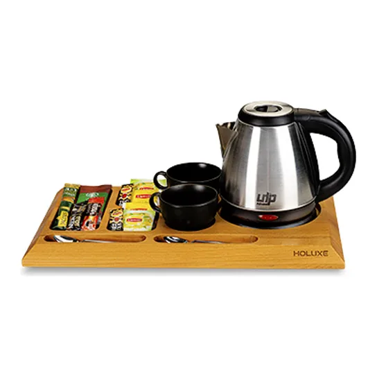 Rodez Natural Otel Kettle Tepsisi ve Kettle 1.2 LT